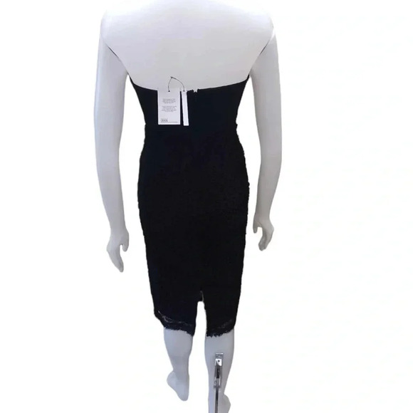 💥HOST  PICKx2💥 ASOS Design Scuba Bandeau Black Floral Lace Midi Dress Size 6 - Picture 6 of 15